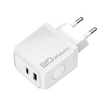 Chargeur rapide M167 PD 20W Type-C et USB QC 3.0, prise EU, prise US