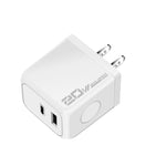 Chargeur rapide M167 PD 20W Type-C et USB QC 3.0, prise EU, prise US