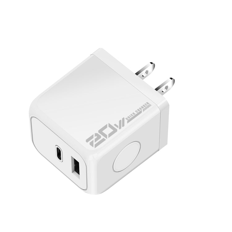 Chargeur rapide M167 PD 20W Type-C et USB QC 3.0, prise EU, prise US