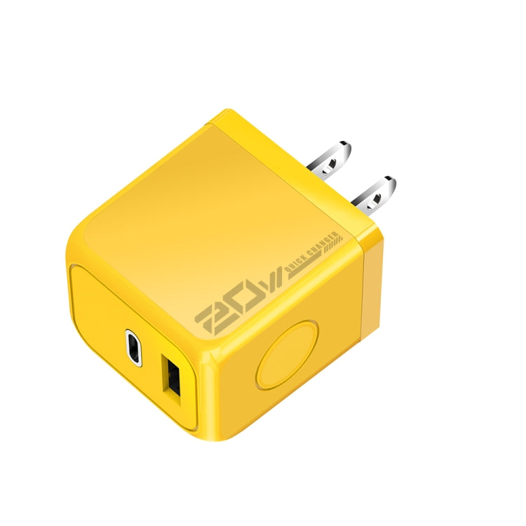 Chargeur rapide M167 PD 20W Type-C et USB QC 3.0, prise EU, prise US