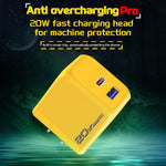 Chargeur rapide M167 PD 20W Type-C et USB QC 3.0, prise EU, prise US