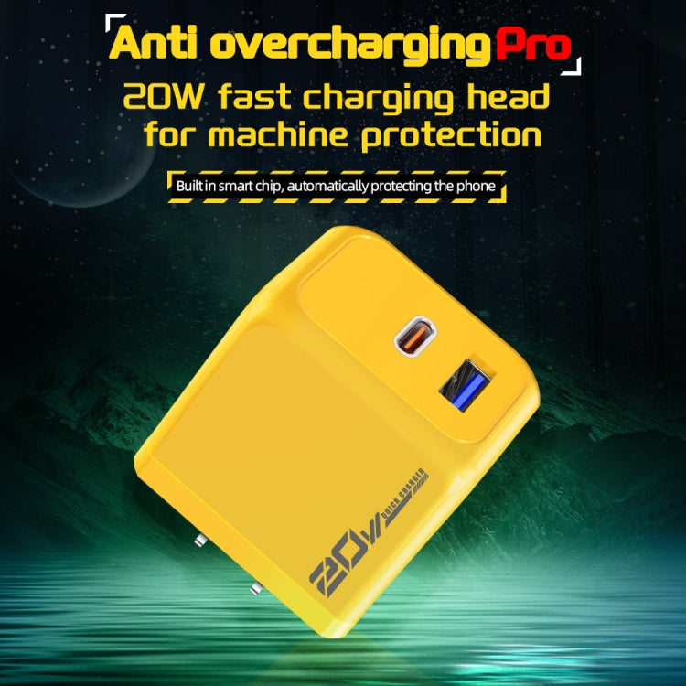 Chargeur rapide M167 PD 20W Type-C et USB QC 3.0, prise EU, prise US