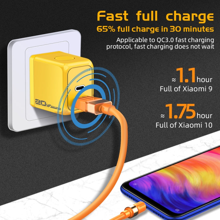 Chargeur rapide M167 PD 20W Type-C et USB QC 3.0, prise EU, prise US