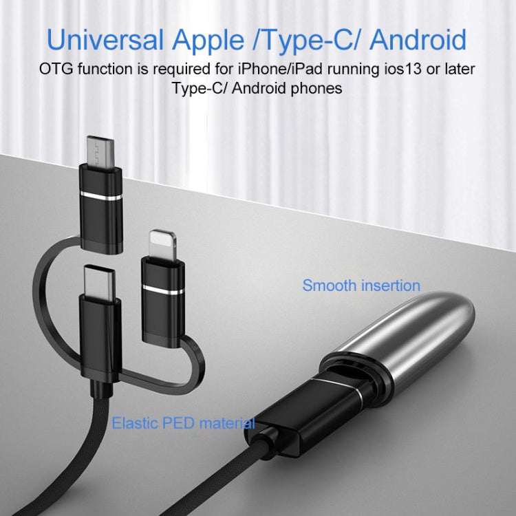 Adaptateur OTG 3 en 1 USB femelle vers Micro USB, Type-C, 8 broches mâle