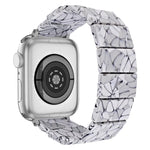 Bracelet de montre carré en résine extensible, compatible avec Apple Watch 46 mm / 49 mm / 45 mm / 44 mm et Apple Watch 42 mm / 41 mm / 40 mm / 38 mm.