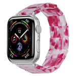 Bracelet de montre carré en résine extensible, compatible avec Apple Watch 46 mm / 49 mm / 45 mm / 44 mm et Apple Watch 42 mm / 41 mm / 40 mm / 38 mm.