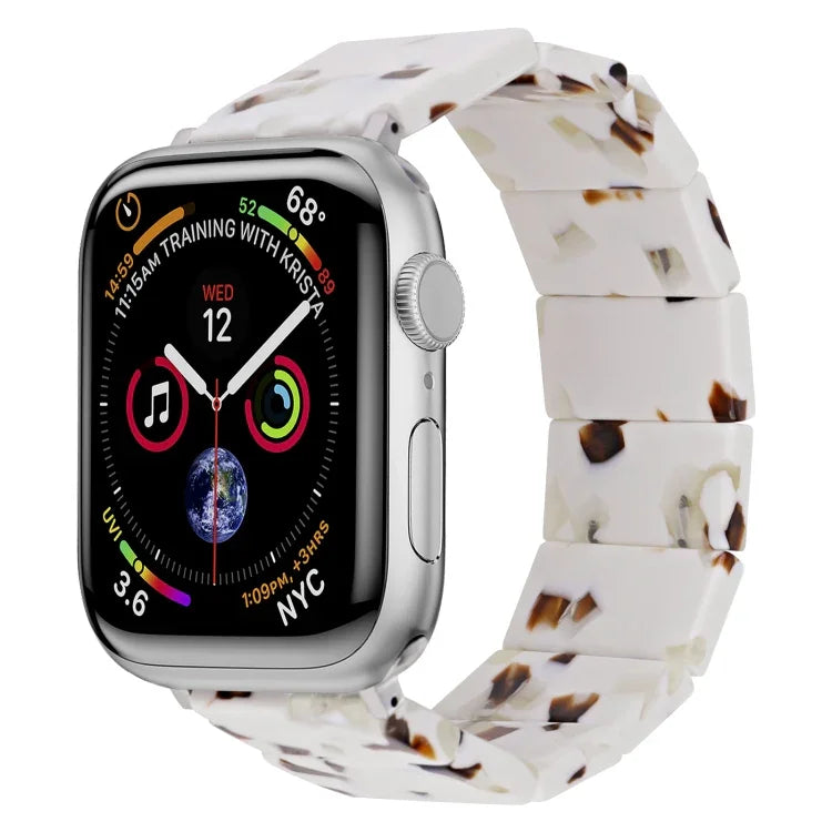 Bracelet de montre carré en résine extensible, compatible avec Apple Watch 46 mm / 49 mm / 45 mm / 44 mm et Apple Watch 42 mm / 41 mm / 40 mm / 38 mm.