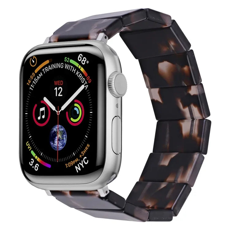 Bracelet de montre carré en résine extensible, compatible avec Apple Watch 46 mm / 49 mm / 45 mm / 44 mm et Apple Watch 42 mm / 41 mm / 40 mm / 38 mm.