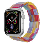 Bracelet de montre carré en résine extensible, compatible avec Apple Watch 46 mm / 49 mm / 45 mm / 44 mm et Apple Watch 42 mm / 41 mm / 40 mm / 38 mm.