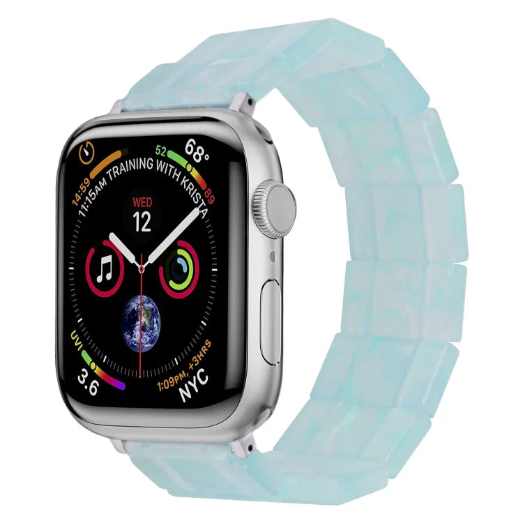Bracelet de montre carré en résine extensible, compatible avec Apple Watch 46 mm / 49 mm / 45 mm / 44 mm et Apple Watch 42 mm / 41 mm / 40 mm / 38 mm.