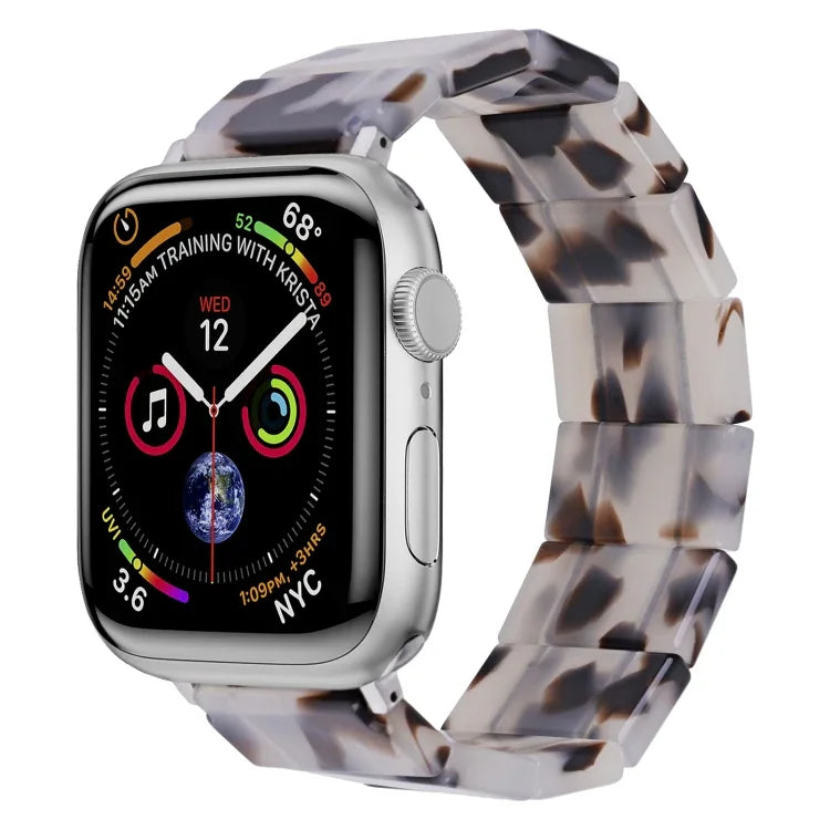 Bracelet de montre carré en résine extensible, compatible avec Apple Watch 46 mm / 49 mm / 45 mm / 44 mm et Apple Watch 42 mm / 41 mm / 40 mm / 38 mm.