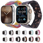 Bracelet de montre carré en résine extensible, compatible avec Apple Watch 46 mm / 49 mm / 45 mm / 44 mm et Apple Watch 42 mm / 41 mm / 40 mm / 38 mm.