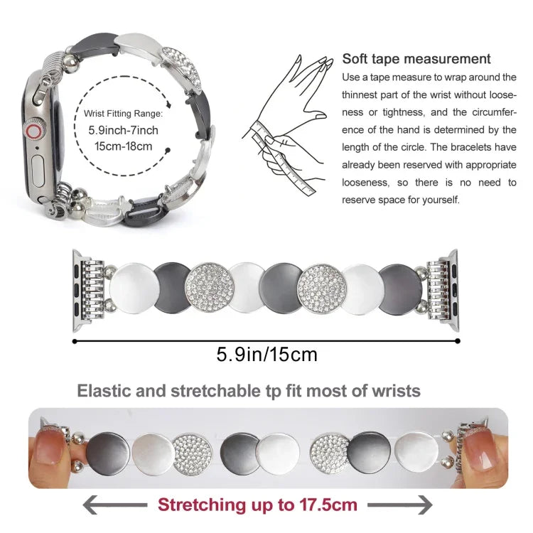 Bracelet de montre en alliage métallique, compatible avec Apple Watch 46 mm / 49 mm / 45 mm / 44 mm et Apple Watch 42 mm / 41 mm / 40 mm / 38 mm.