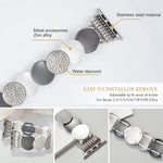 Bracelet de montre en alliage métallique, compatible avec Apple Watch 46 mm / 49 mm / 45 mm / 44 mm et Apple Watch 42 mm / 41 mm / 40 mm / 38 mm.