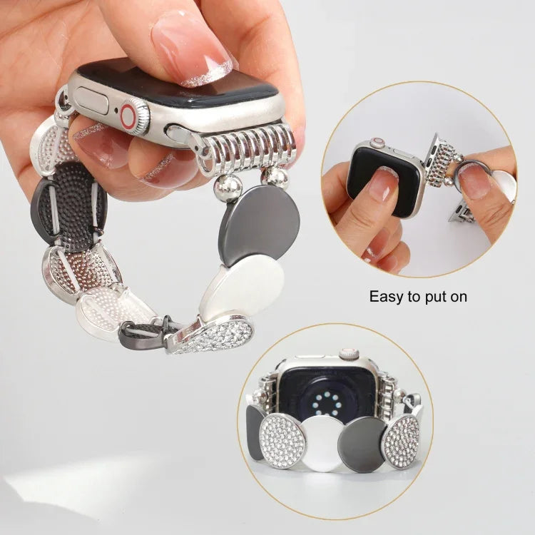 Bracelet de montre en alliage métallique, compatible avec Apple Watch 46 mm / 49 mm / 45 mm / 44 mm et Apple Watch 42 mm / 41 mm / 40 mm / 38 mm.