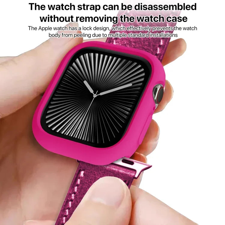 Étui de montre demi-couverture en TPU effet bonbon, pour Apple Watch Series 11/10 46 mm et 42 mm.