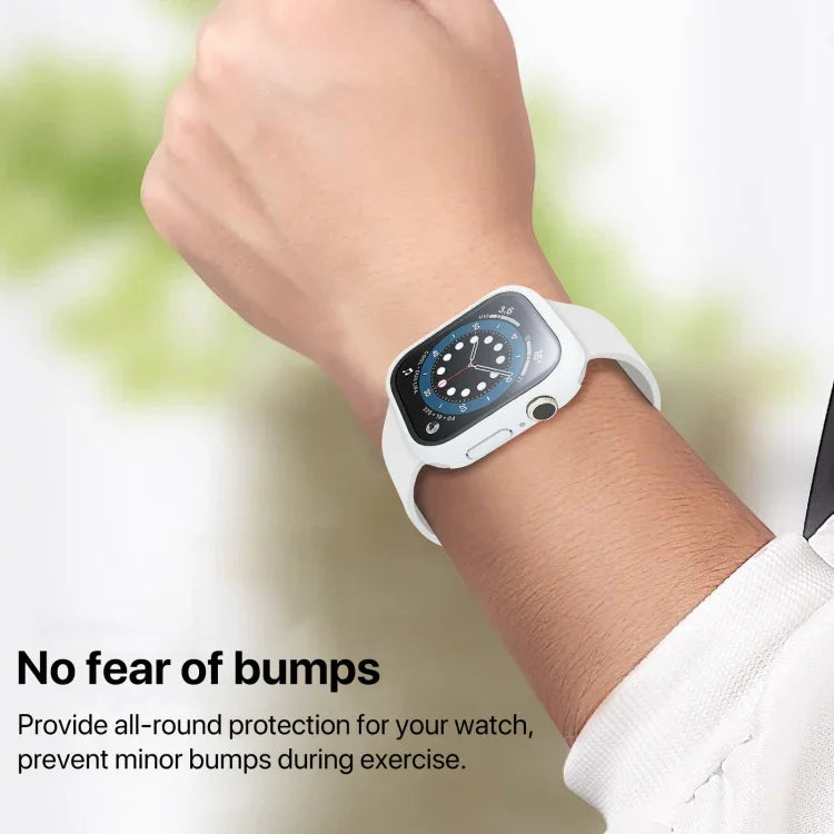 Boîtier de montre avec film trempé intégré en polycarbonate, compatible avec Apple Watch Series 10/11 46 mm et Apple Watch Series 10/11 42 mm