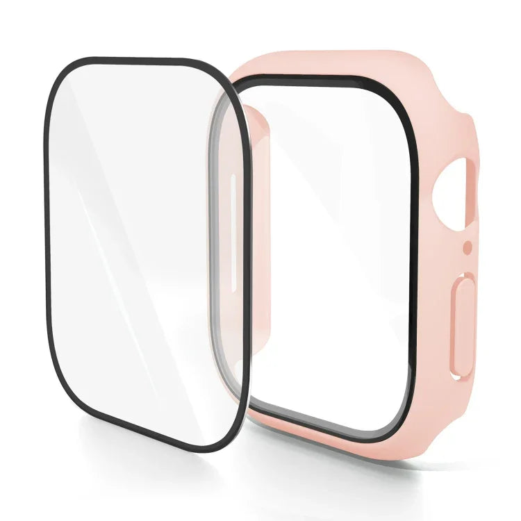 Boîtier de montre avec film trempé intégré en polycarbonate, compatible avec Apple Watch Series 10/11 46 mm et Apple Watch Series 10/11 42 mm