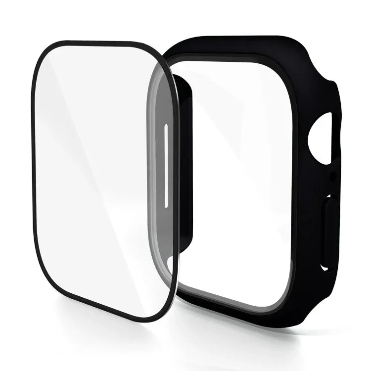 Boîtier de montre avec film trempé intégré en polycarbonate, compatible avec Apple Watch Series 10/11 46 mm et Apple Watch Series 10/11 42 mm