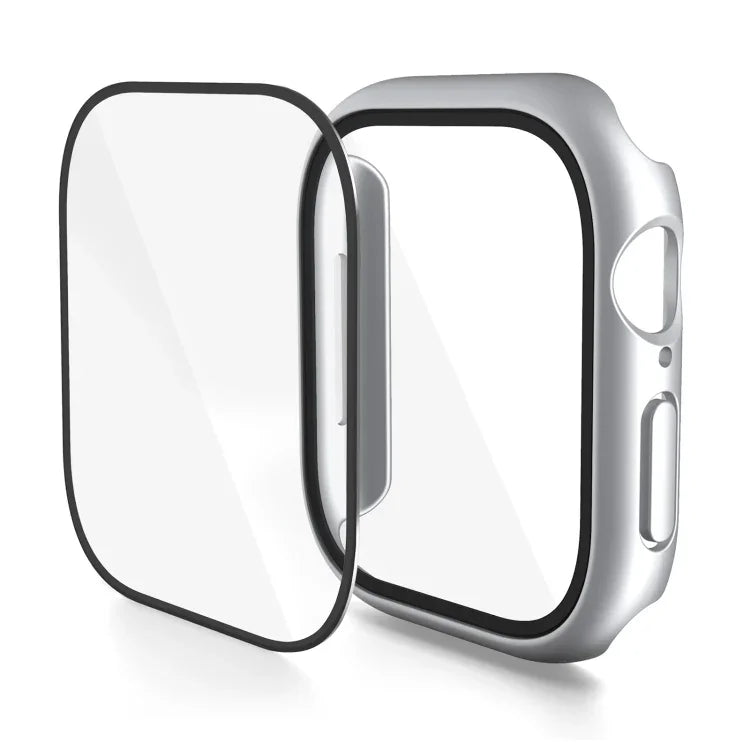 Boîtier de montre avec film trempé intégré en polycarbonate, compatible avec Apple Watch Series 10/11 46 mm et Apple Watch Series 10/11 42 mm