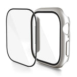 Boîtier de montre avec film trempé intégré en polycarbonate, compatible avec Apple Watch Series 10/11 46 mm et Apple Watch Series 10/11 42 mm