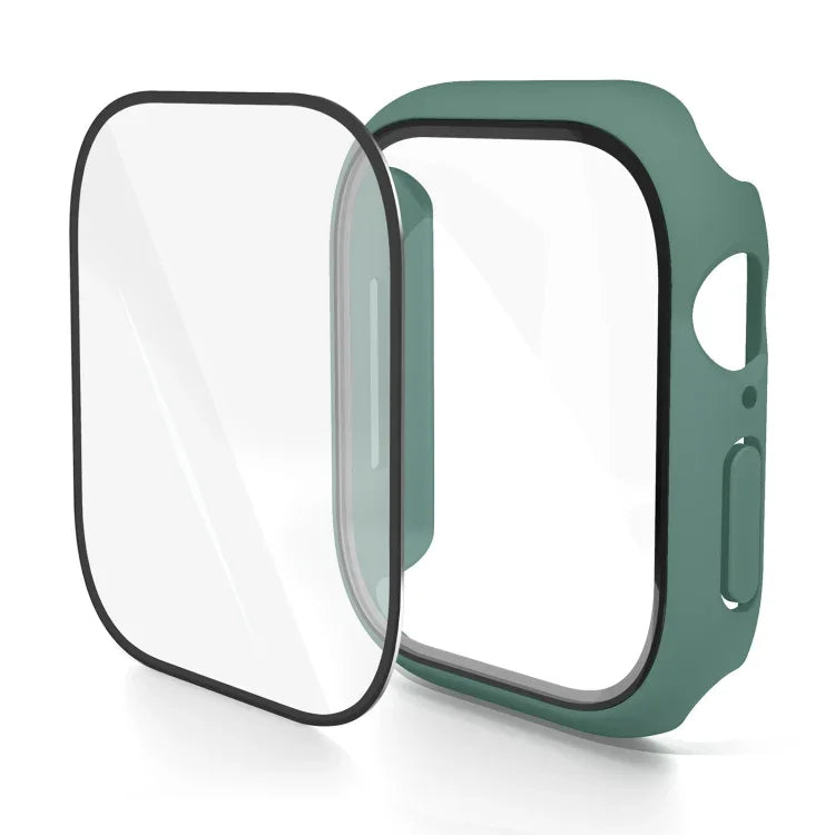 Boîtier de montre avec film trempé intégré en polycarbonate, compatible avec Apple Watch Series 10/11 46 mm et Apple Watch Series 10/11 42 mm