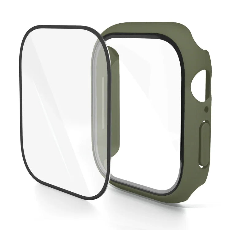 Boîtier de montre avec film trempé intégré en polycarbonate, compatible avec Apple Watch Series 10/11 46 mm et Apple Watch Series 10/11 42 mm