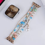 Bracelet de montre à quatre rangs de perles en cuivre, compatible avec Apple Watch 46 mm / 49 mm / 45 mm / 44 mm et Apple Watch 42 mm / 41 mm / 40 mm / 38 mm.