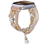 Bracelet de montre à quatre rangs de perles en cuivre, compatible avec Apple Watch 46 mm / 49 mm / 45 mm / 44 mm et Apple Watch 42 mm / 41 mm / 40 mm / 38 mm.