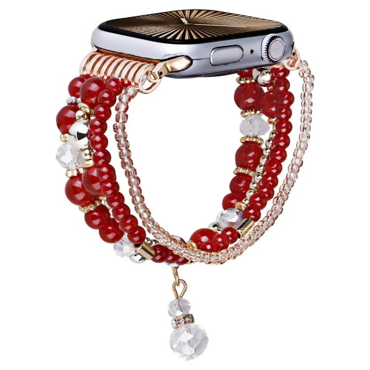 Bracelet de montre à quatre rangs de perles en cuivre, compatible avec Apple Watch 46 mm / 49 mm / 45 mm / 44 mm et Apple Watch 42 mm / 41 mm / 40 mm / 38 mm.