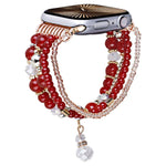 Bracelet de montre à quatre rangs de perles en cuivre, compatible avec Apple Watch 46 mm / 49 mm / 45 mm / 44 mm et Apple Watch 42 mm / 41 mm / 40 mm / 38 mm.