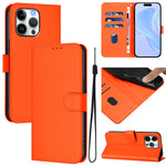 Coque de Téléphone en Cuir Couleur Unie au Toucher Agréable avec Cordon, Pour iPhone Air, Pour iPhone 16 Pro Max
