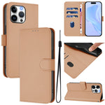 Coque de Téléphone en Cuir Couleur Unie au Toucher Agréable avec Cordon, Pour iPhone Air, Pour iPhone 16 Pro Max
