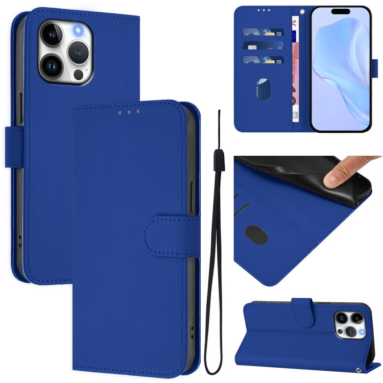 Coque de Téléphone en Cuir Couleur Unie au Toucher Agréable avec Cordon, Pour iPhone Air, Pour iPhone 16 Pro Max