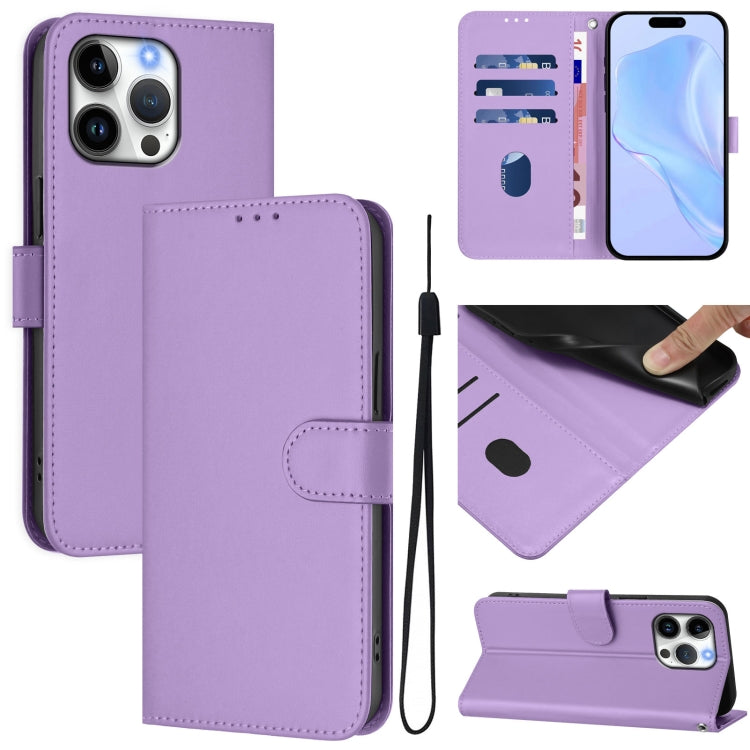 Coque de Téléphone en Cuir Couleur Unie au Toucher Agréable avec Cordon, Pour iPhone Air, Pour iPhone 16 Pro Max