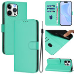 Coque de Téléphone en Cuir Couleur Unie au Toucher Agréable avec Cordon, Pour iPhone Air, Pour iPhone 16 Pro Max
