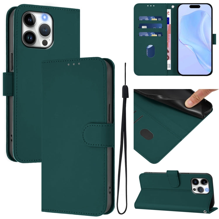 Coque de Téléphone en Cuir Couleur Unie au Toucher Agréable avec Cordon, Pour iPhone Air, Pour iPhone 16 Pro Max