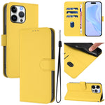 Coque de Téléphone en Cuir Couleur Unie au Toucher Agréable avec Cordon, Pour iPhone Air, Pour iPhone 16 Pro Max