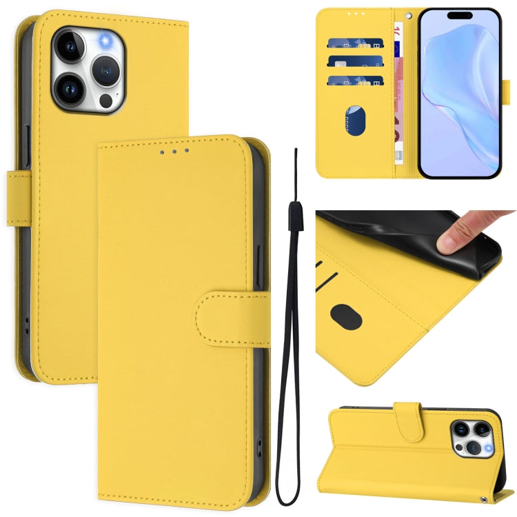 Coque de Téléphone en Cuir Couleur Unie au Toucher Agréable avec Cordon, Pour iPhone Air, Pour iPhone 16 Pro Max