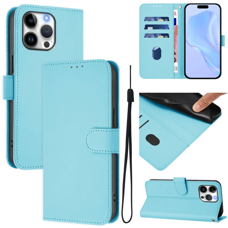 Coque de Téléphone en Cuir Couleur Unie au Toucher Agréable avec Cordon, Pour iPhone Air, Pour iPhone 16 Pro Max