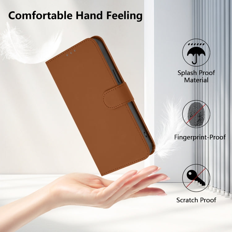 Coque de téléphone en cuir couleur unie avec lanière, pour iPhone 16 Pro, pour iPhone 16 Plus
