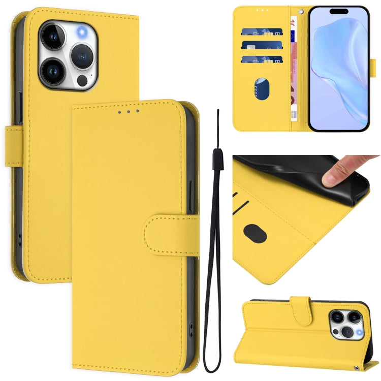 Coque de téléphone en cuir couleur unie avec lanière, pour iPhone 16 Pro, pour iPhone 16 Plus