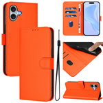 Coque de téléphone en cuir couleur unie avec lanière, pour iPhone 16 Pro, pour iPhone 16 Plus
