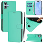 Coque de téléphone en cuir couleur unie avec lanière, pour iPhone 16 Pro, pour iPhone 16 Plus