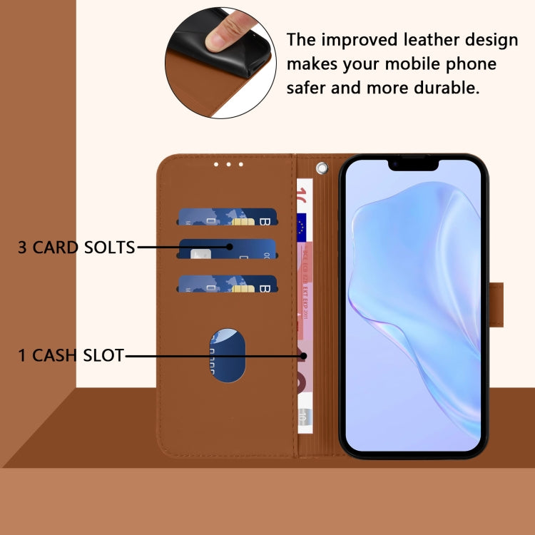 Étui de téléphone en cuir couleur unie effet peau avec cordon, Pour iPhone 17e / 16e, Pour iPhone 17 Pro Max