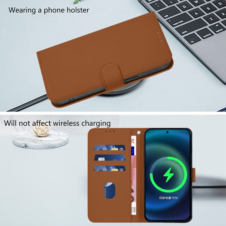 Étui de téléphone en cuir couleur unie effet peau avec cordon, Pour iPhone 17e / 16e, Pour iPhone 17 Pro Max