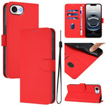 Étui de téléphone en cuir couleur unie effet peau avec cordon, Pour iPhone 17e / 16e, Pour iPhone 17 Pro Max
