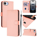Étui de téléphone en cuir couleur unie effet peau avec cordon, Pour iPhone 17e / 16e, Pour iPhone 17 Pro Max