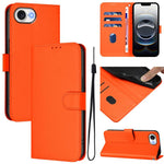 Étui de téléphone en cuir couleur unie effet peau avec cordon, Pour iPhone 17e / 16e, Pour iPhone 17 Pro Max