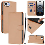 Étui de téléphone en cuir couleur unie effet peau avec cordon, Pour iPhone 17e / 16e, Pour iPhone 17 Pro Max